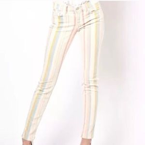 J Brand low rise candy stripe skinny jeans 28